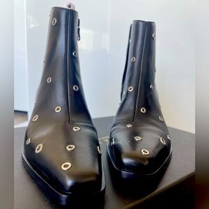 Rag & Bone Black Silver Heeled Boots